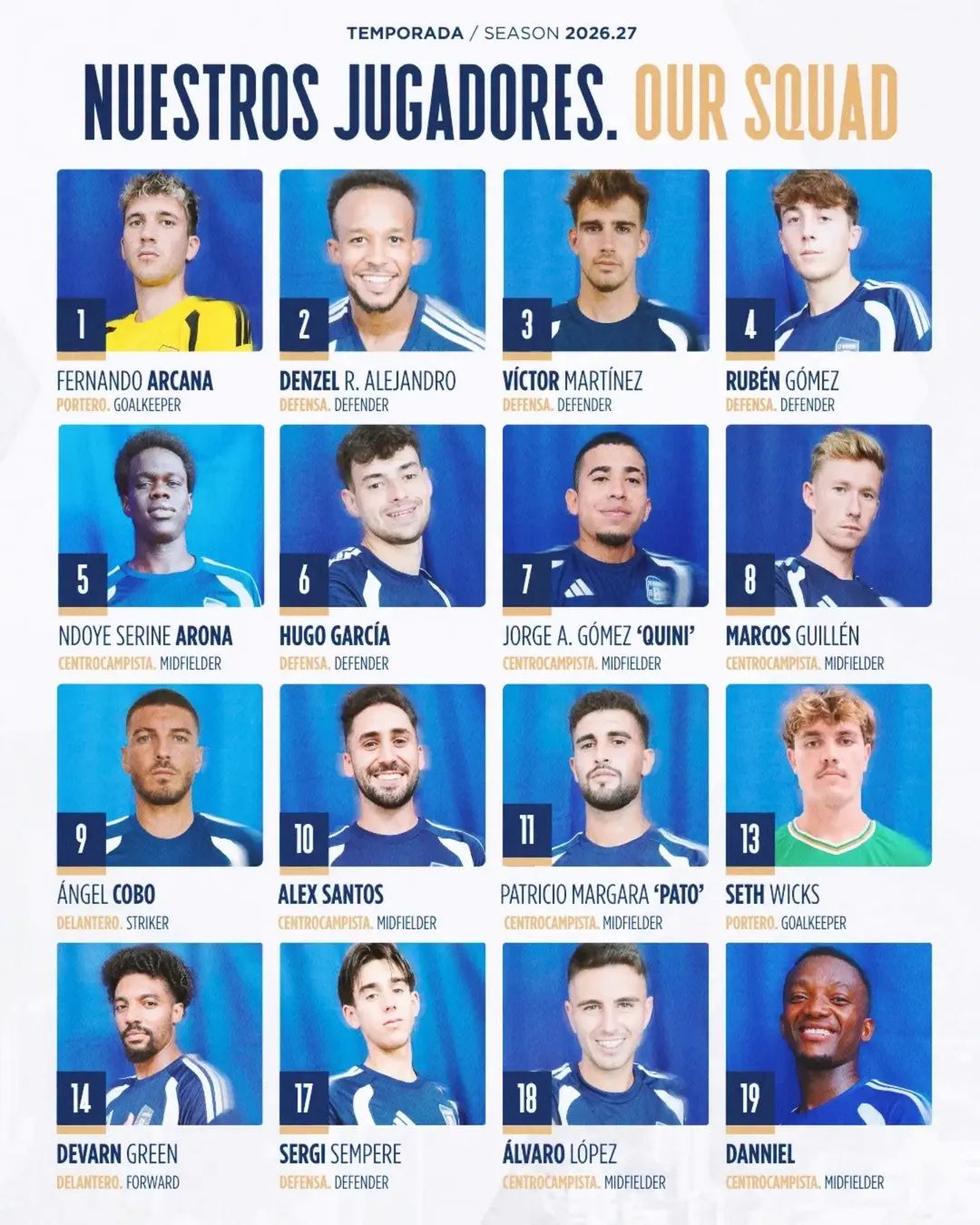 CF Benidorm squad photo for the 2026/27 season